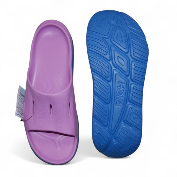 HOKA Ora Unisex Recovery Slides 3 Mens Size 13 Womens 15 Purple/Blue NWT - Picture 2 of 7